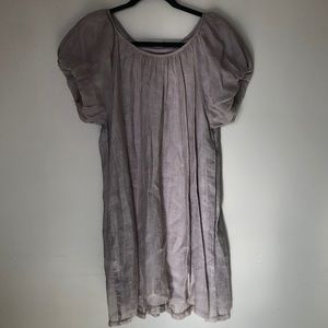 Grey balloon sleeve dress